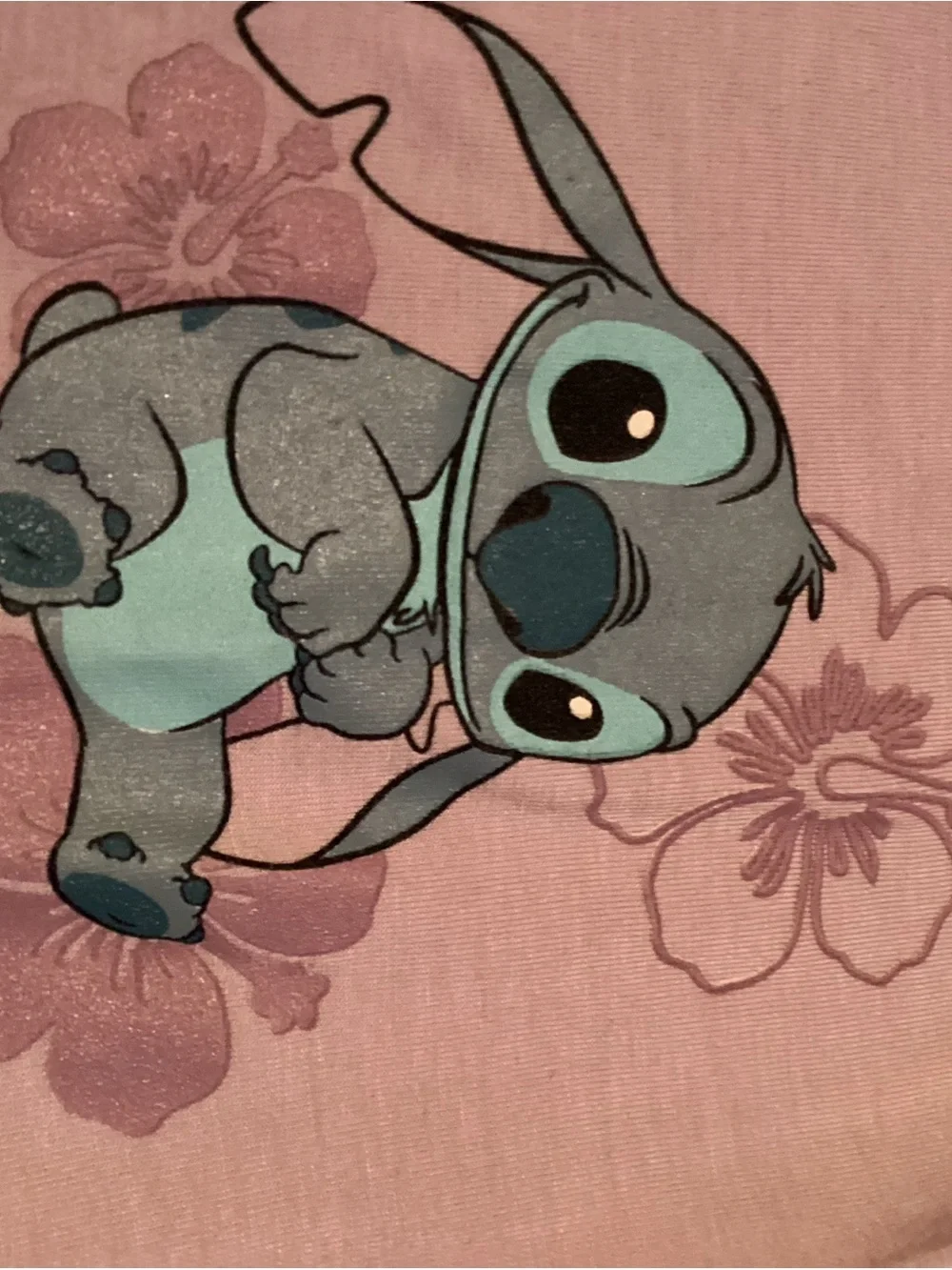 Disney Stitch Lounge Play Outfit Set Girls Purple 10/12 Stitch Floral Pj Set